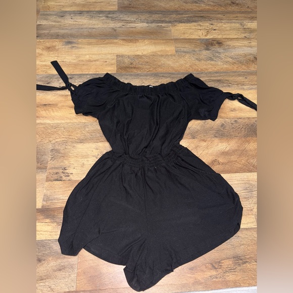 Derek Heart Pants - Derek Heart Black Off-Shoulder Romper